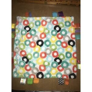 Bright Starts Taggies Teether Security Lovey Blanket Colorful Circles 12x12”